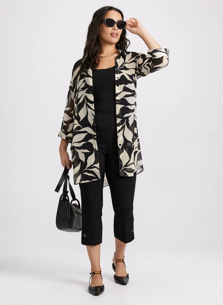 LAURA Leaf Print Tunic Blouse