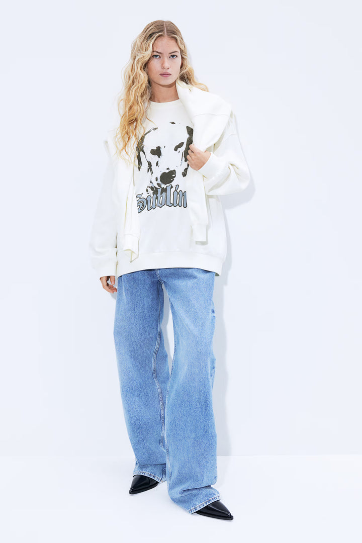 H&M Oversized Printed Sweatshirt