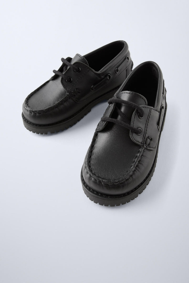 ZARA LEATHER BOAT SHOES