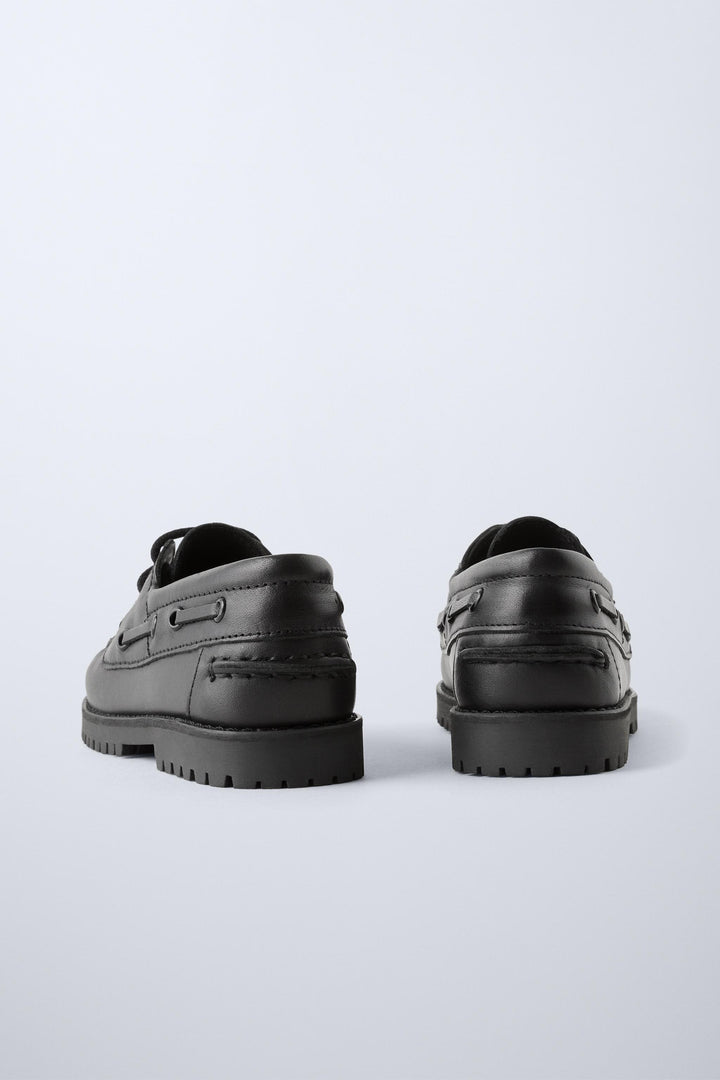ZARA LEATHER BOAT SHOES