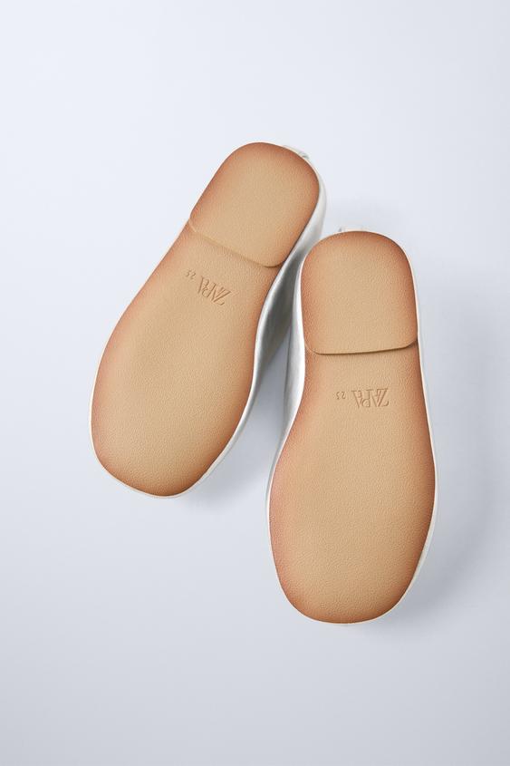 Zara METALLIC BALLET FLATS