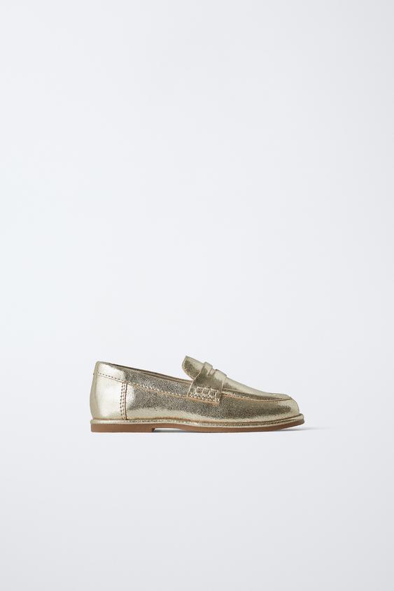 Zara METALLIC LOAFERS