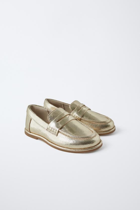 Zara METALLIC LOAFERS
