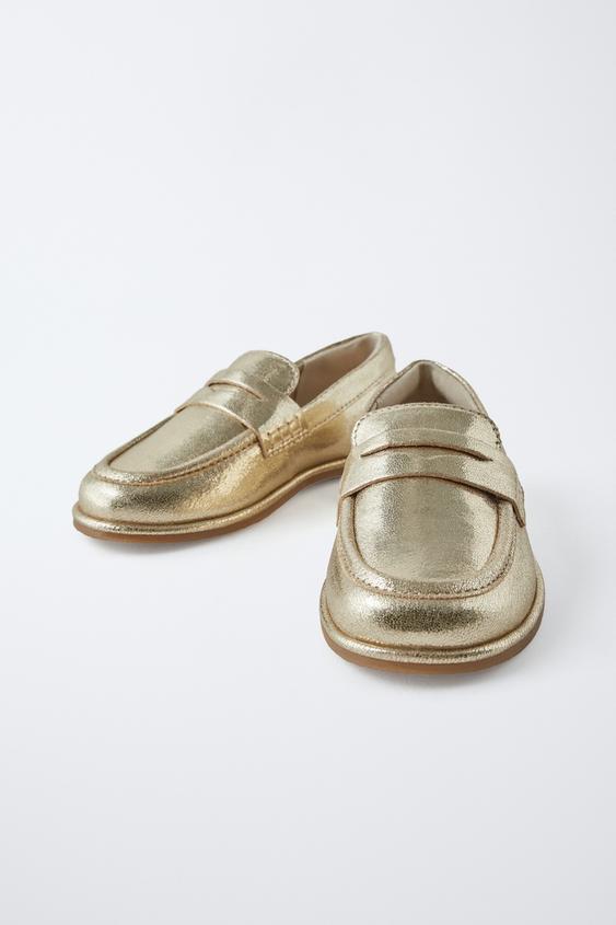 Zara METALLIC LOAFERS