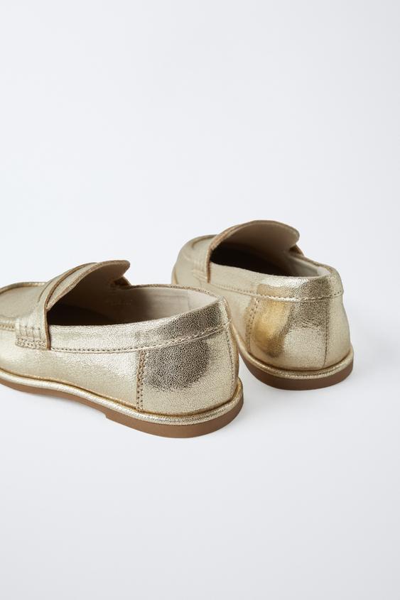 Zara METALLIC LOAFERS