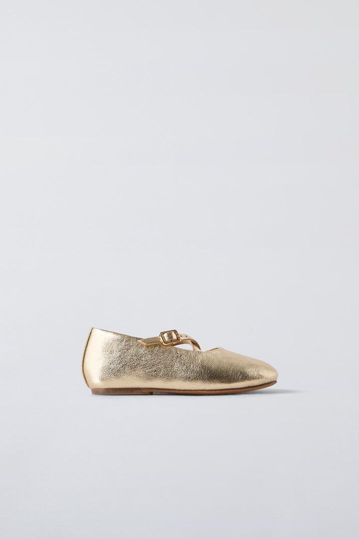 ZARA METALLIC BALLET FLATS