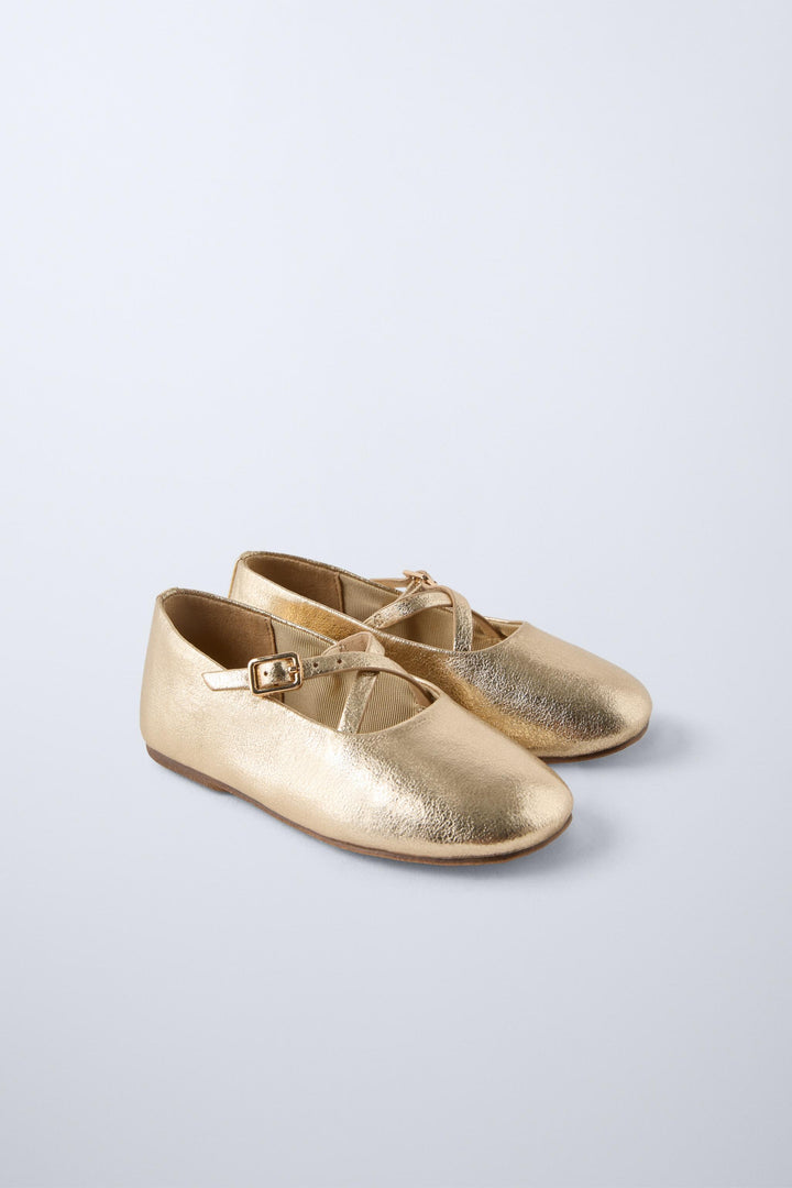 ZARA METALLIC BALLET FLATS