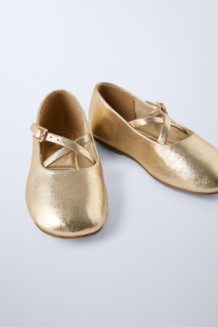 ZARA METALLIC BALLET FLATS