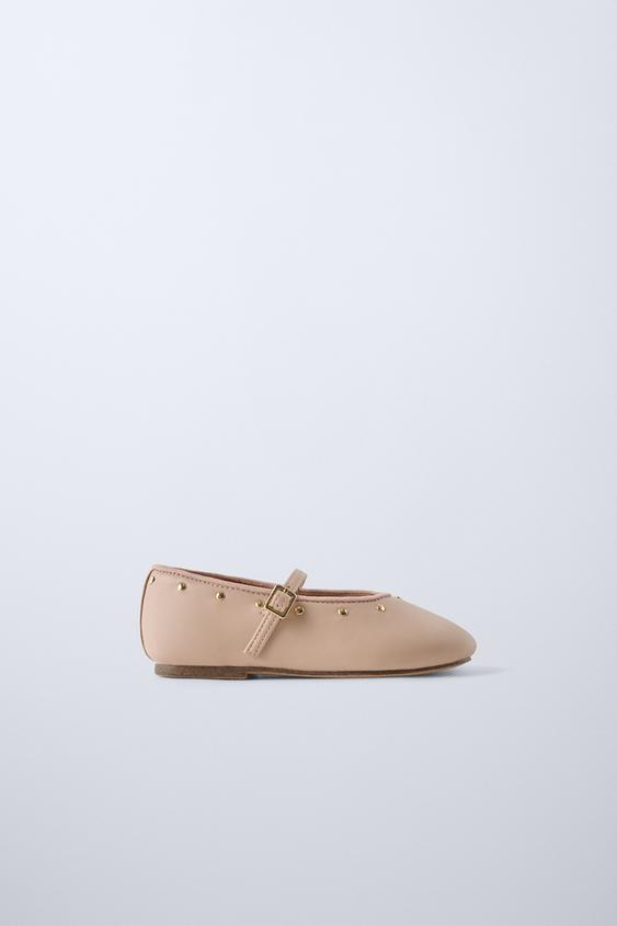 Zara STUDDED BALLET FLATS
