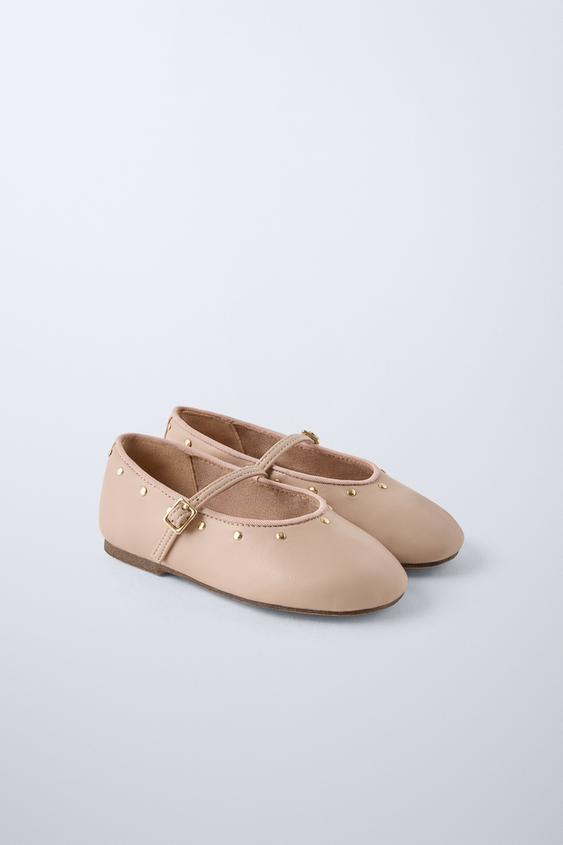 Zara STUDDED BALLET FLATS