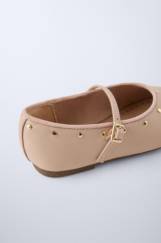 Zara STUDDED BALLET FLATS