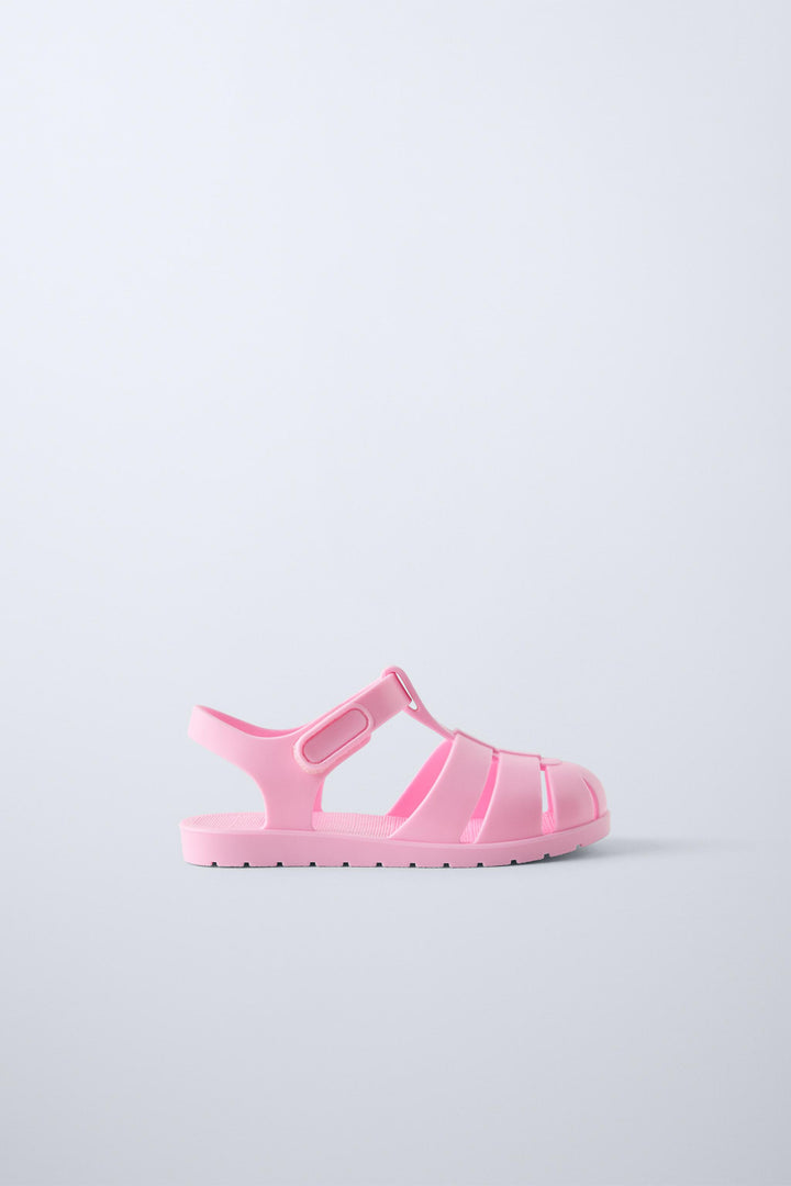 ZARA RUBBERIZED CAGE SANDALS