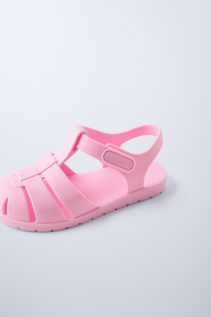 ZARA RUBBERIZED CAGE SANDALS
