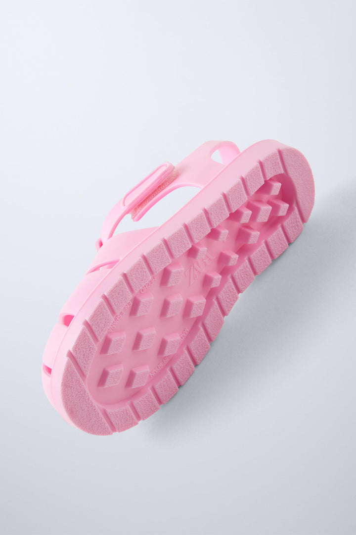 ZARA RUBBERIZED CAGE SANDALS