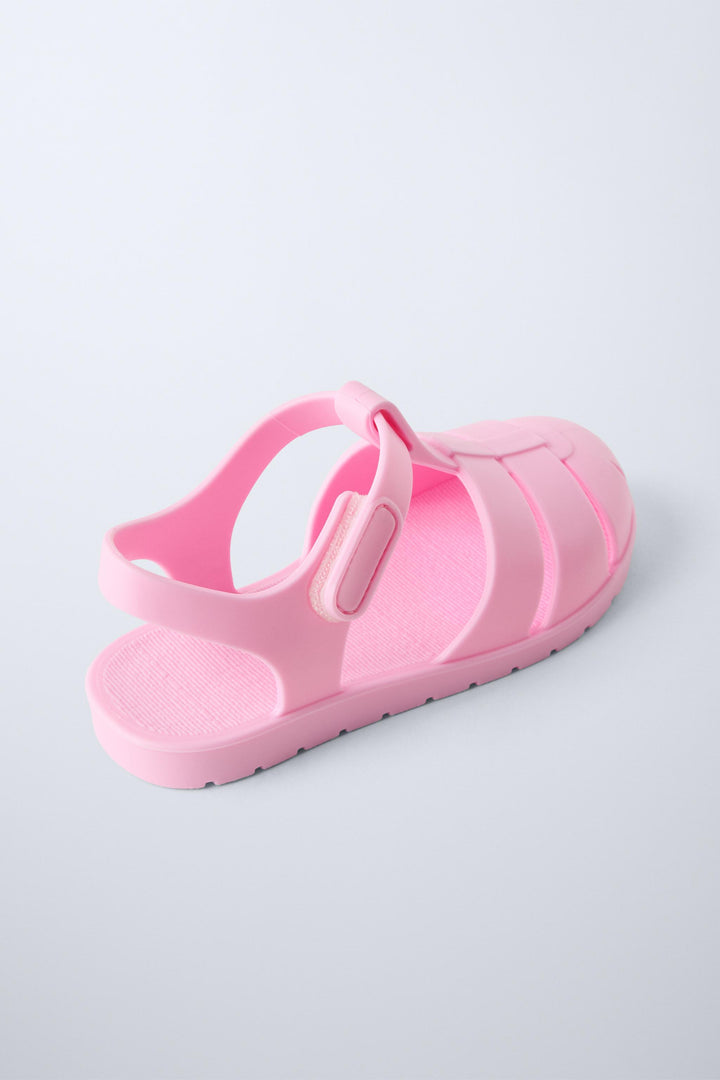 ZARA RUBBERIZED CAGE SANDALS