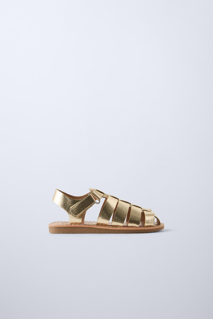 ZARA METALLIC FISHERMAN SANDALS