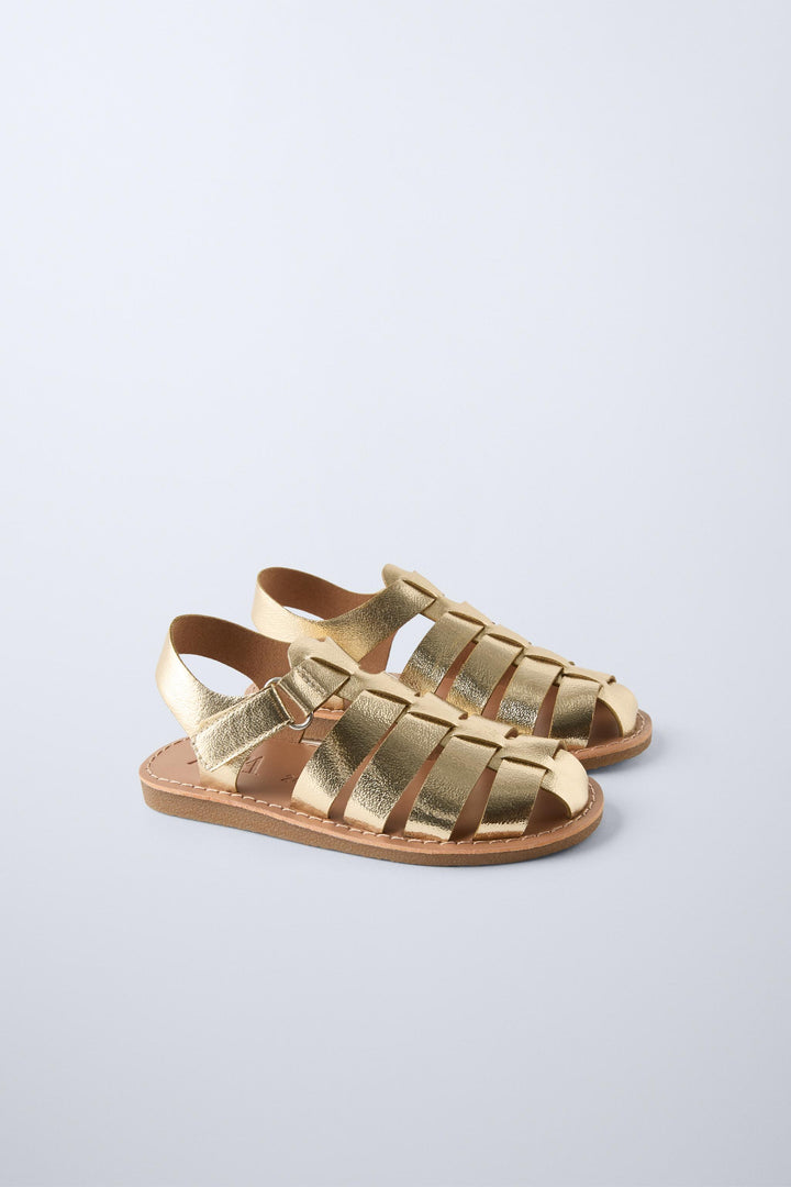 ZARA METALLIC FISHERMAN SANDALS