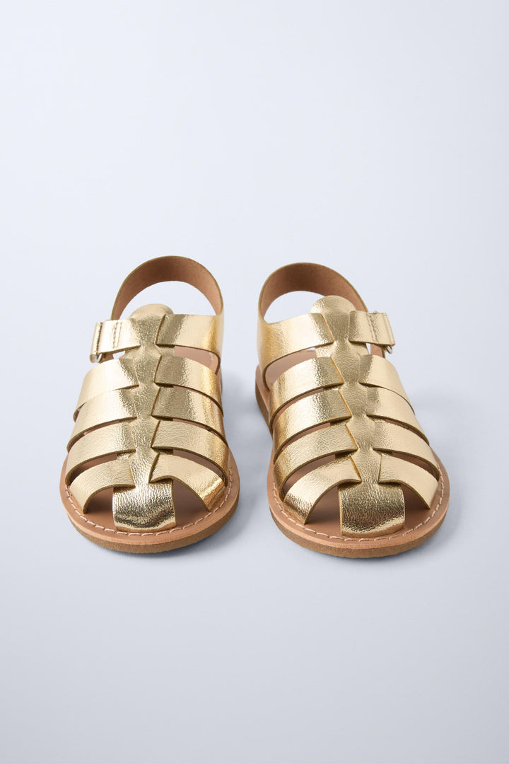 ZARA METALLIC FISHERMAN SANDALS