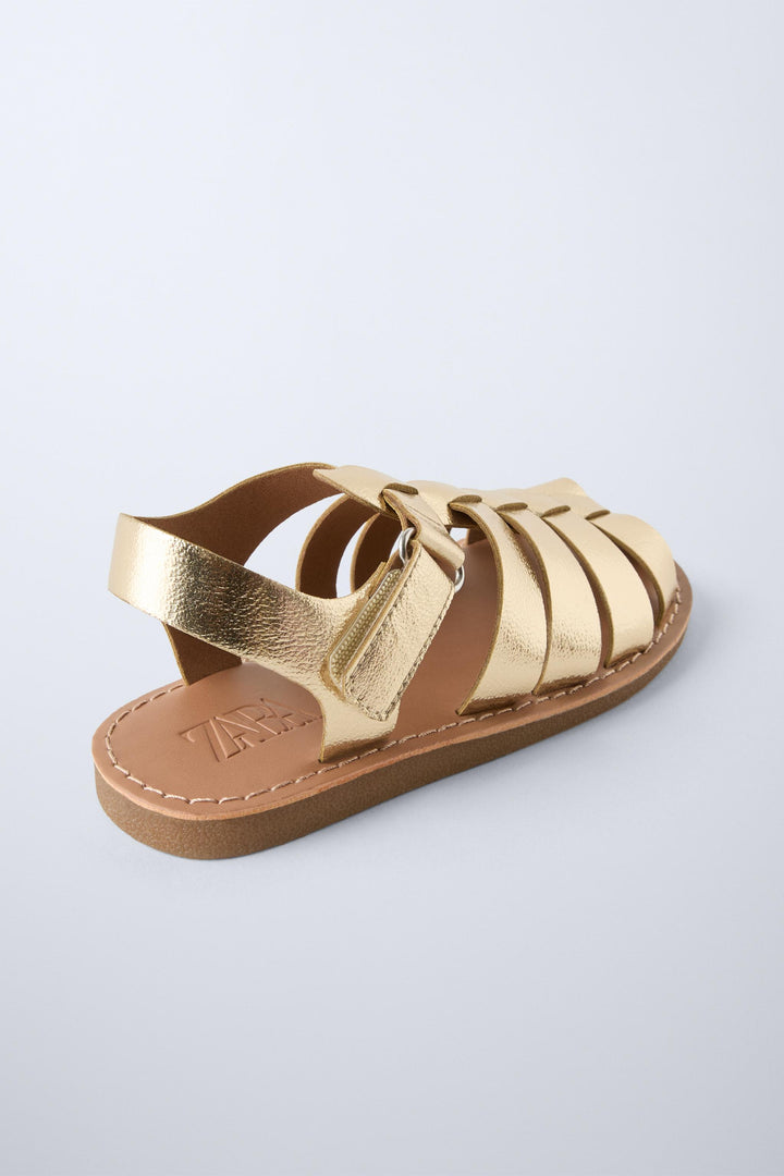 ZARA METALLIC FISHERMAN SANDALS