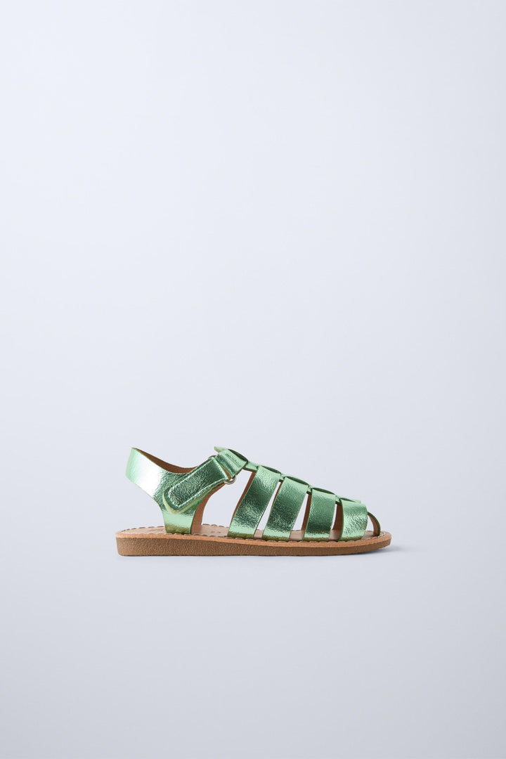 ZARA METALLIC FISHERMAN SANDALS