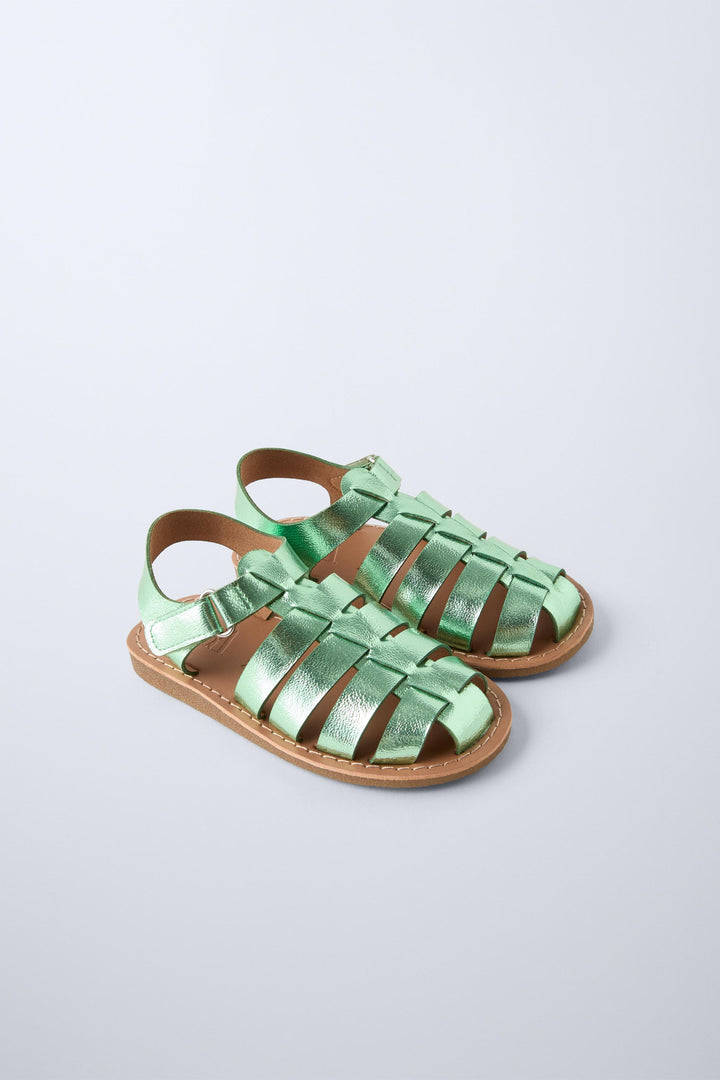 ZARA METALLIC FISHERMAN SANDALS