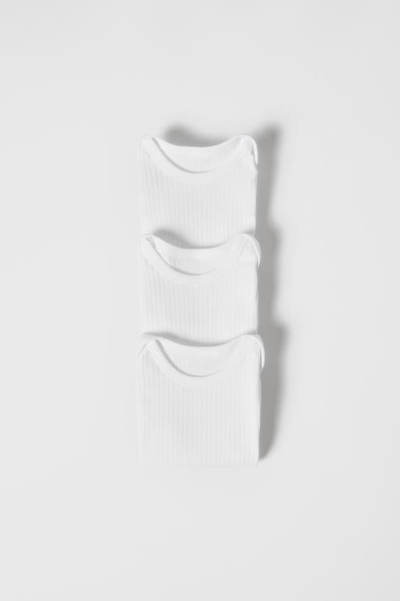 Zara 6 MONTHS - 3 YEARS/ PACK OF 3 ROUND NECK BODYSUITS