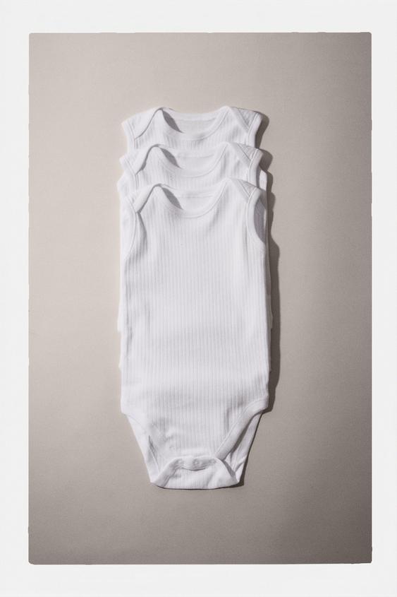 Zara 6 MONTHS - 3 YEARS/ PACK OF 3 ROUND NECK BODYSUITS