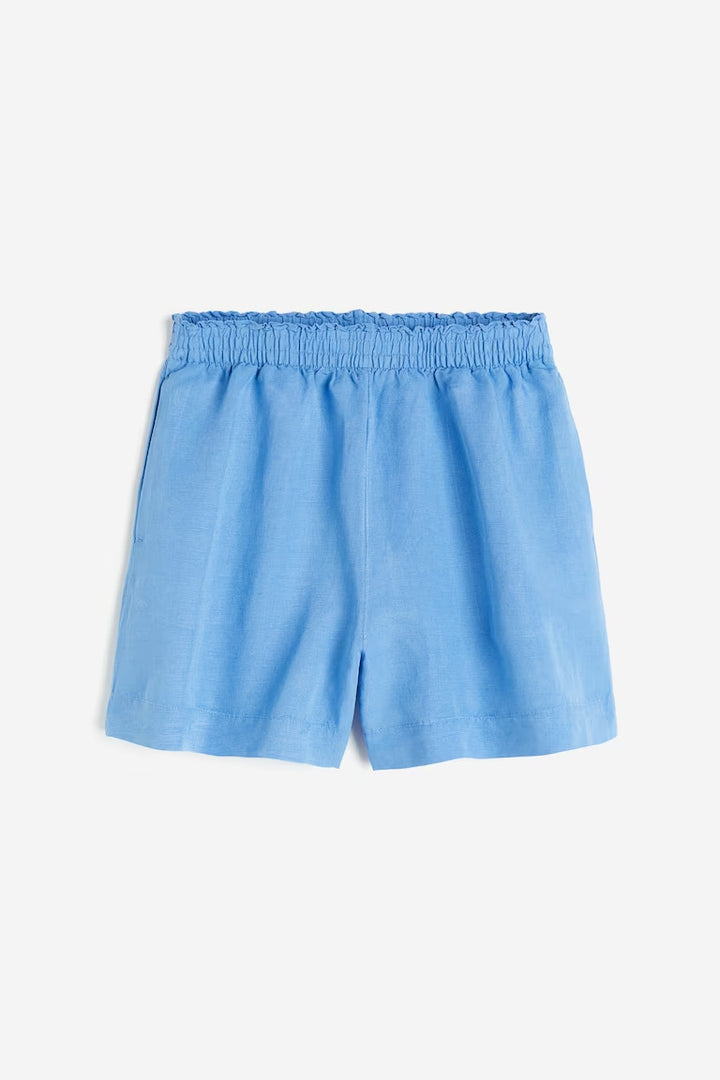 H&M LINEN-BLEND PULL-ON SHORTS