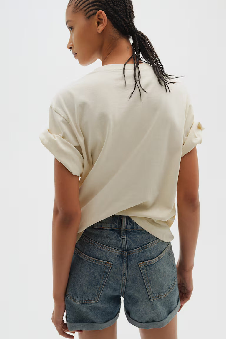 H&M HIGH WAIST DENIM SHORTS