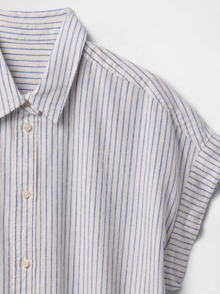 Gap Linen-Blend Cropped Shirt