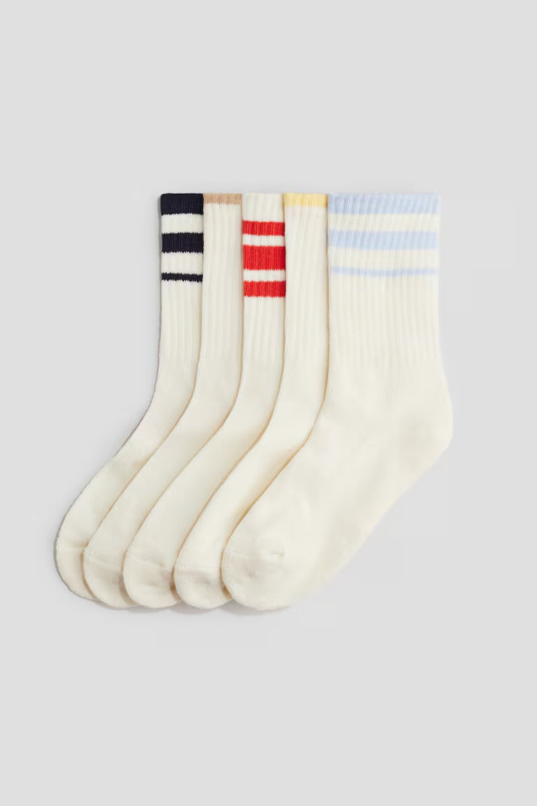 H&M 5-PACK RIBBED SOCKS
