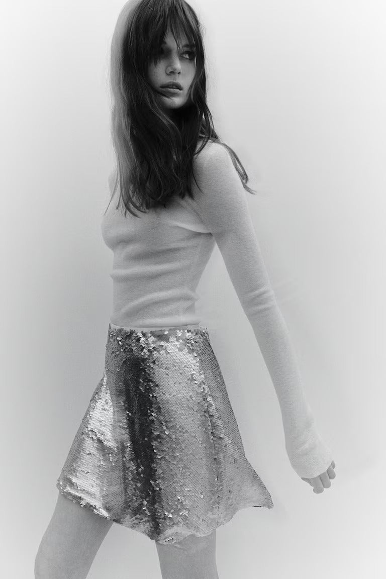 H&M SEQUINED MINI SKIRT
