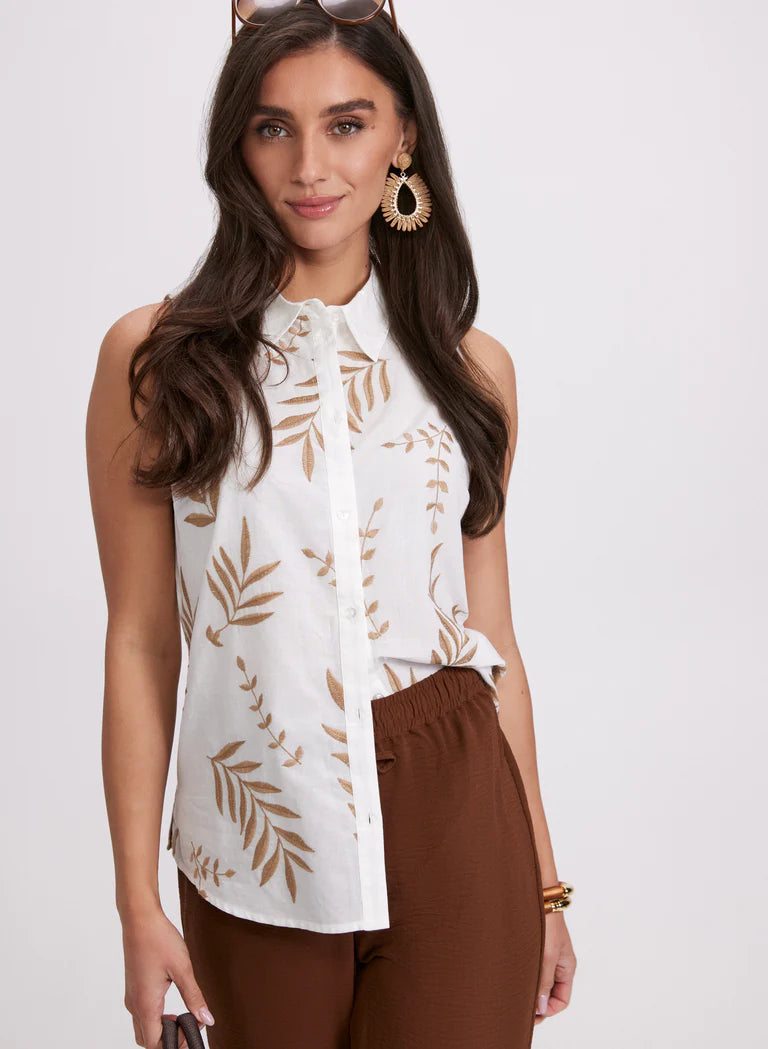 LAURA Tropical Embroidered Blouse