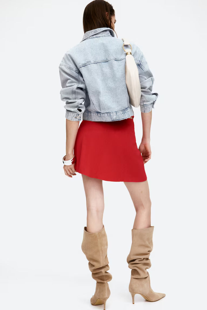 H&M FLARED FINE-KNIT SKIRT