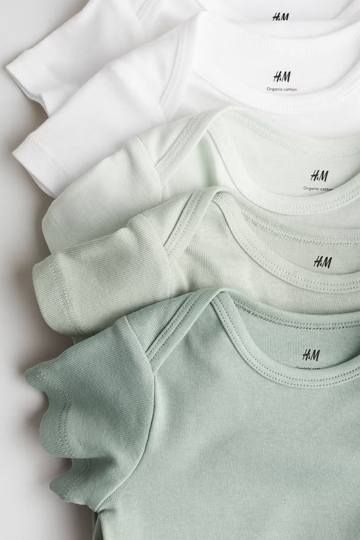 H&M 5-PACK COTTON BODYSUITS