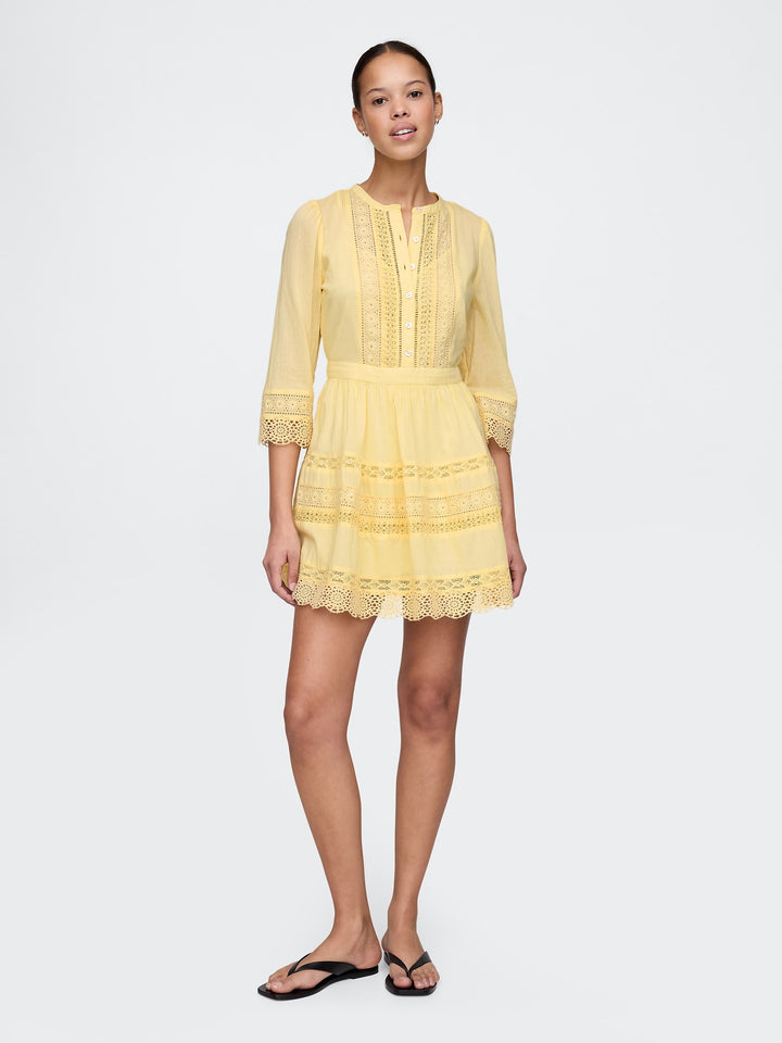 Gap Lace-Trim Mini Dress