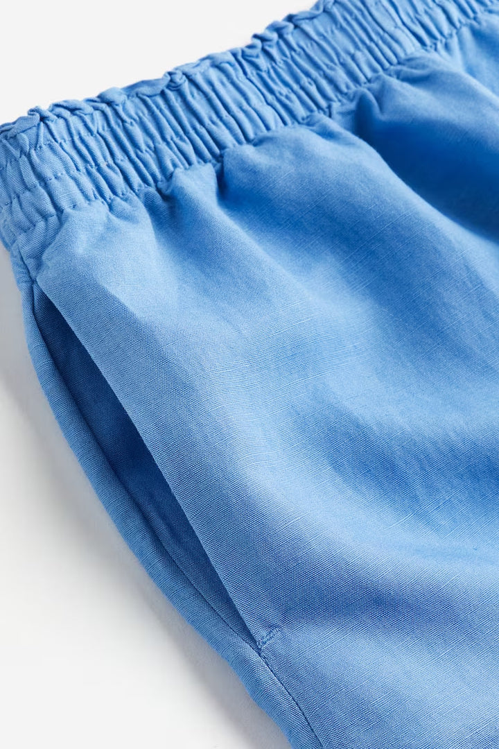 H&M LINEN-BLEND PULL-ON SHORTS