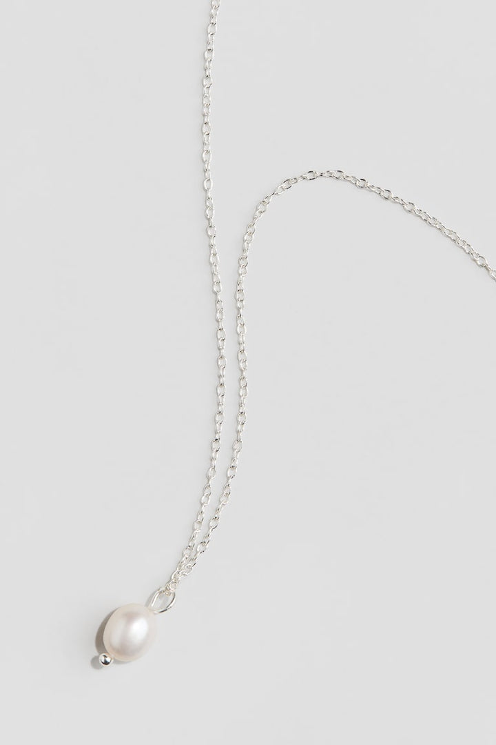 H&M Sterling Silver Necklace with Pearl Pendant