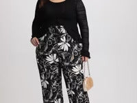 LAURA Crepe Floral Wide Leg Pants