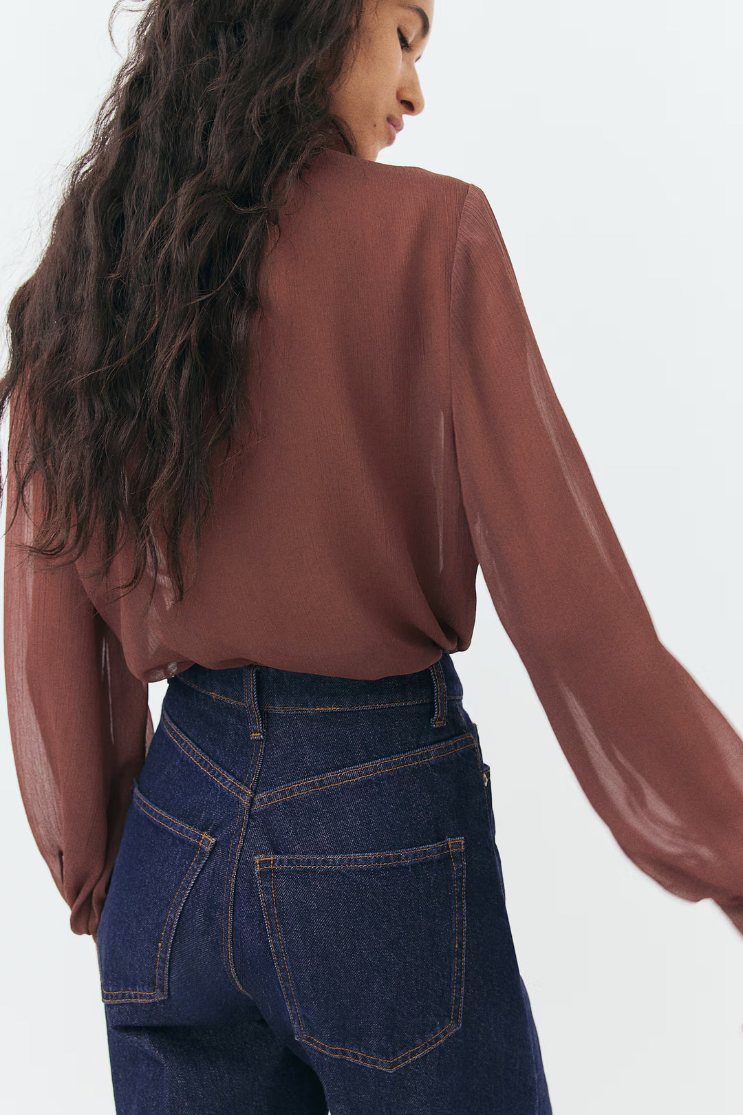 H&M Tie-Neck Chiffon Blouse