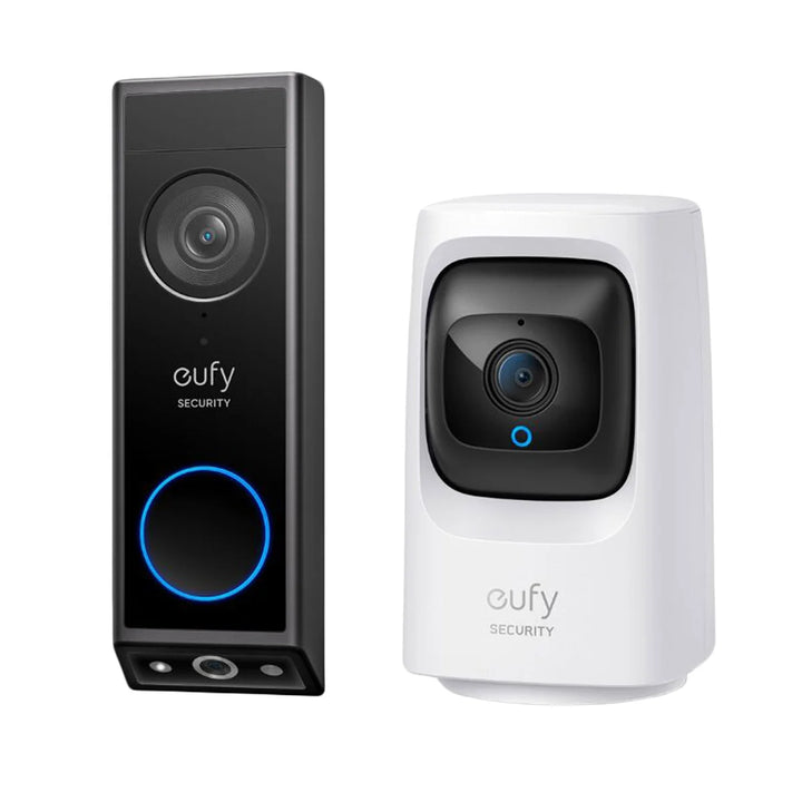 Eufy Security Dual Camera Video Doorbell E340 with Indoor 2K Cam Mini - No Monthly Fees