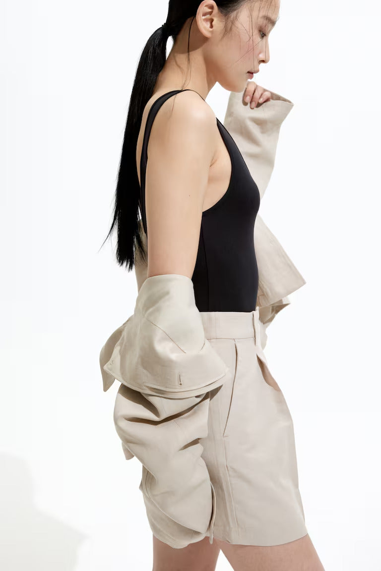 H&M LINEN-BLEND SHORTS