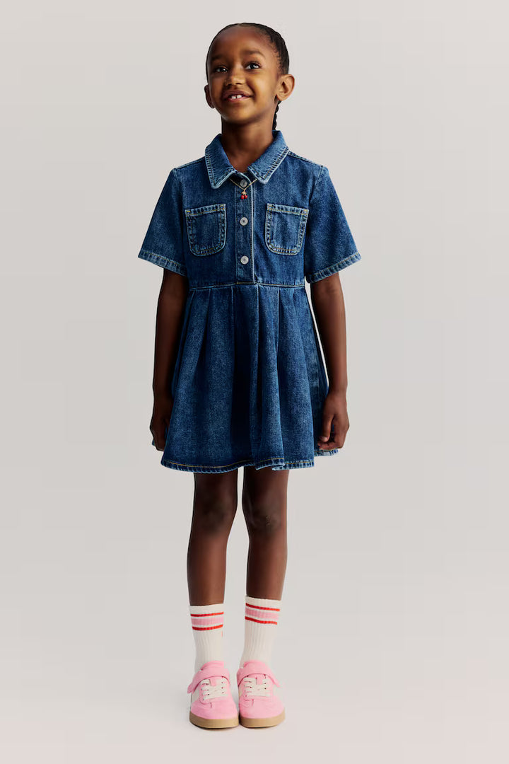 H&M Pleated Denim Dress