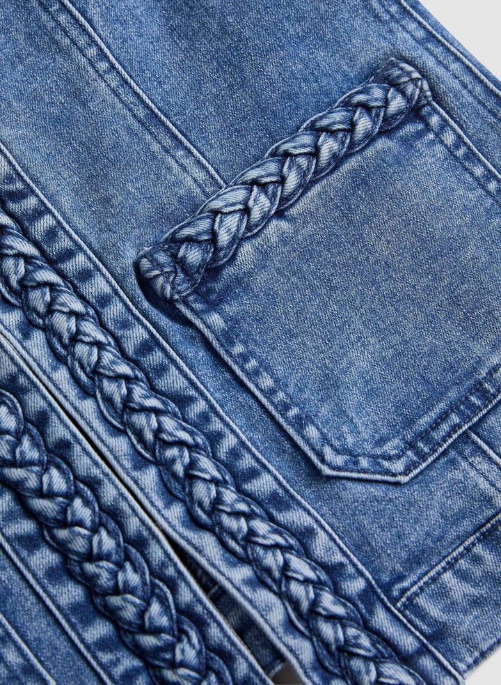 LAURA Braid Trim Denim Jacket
