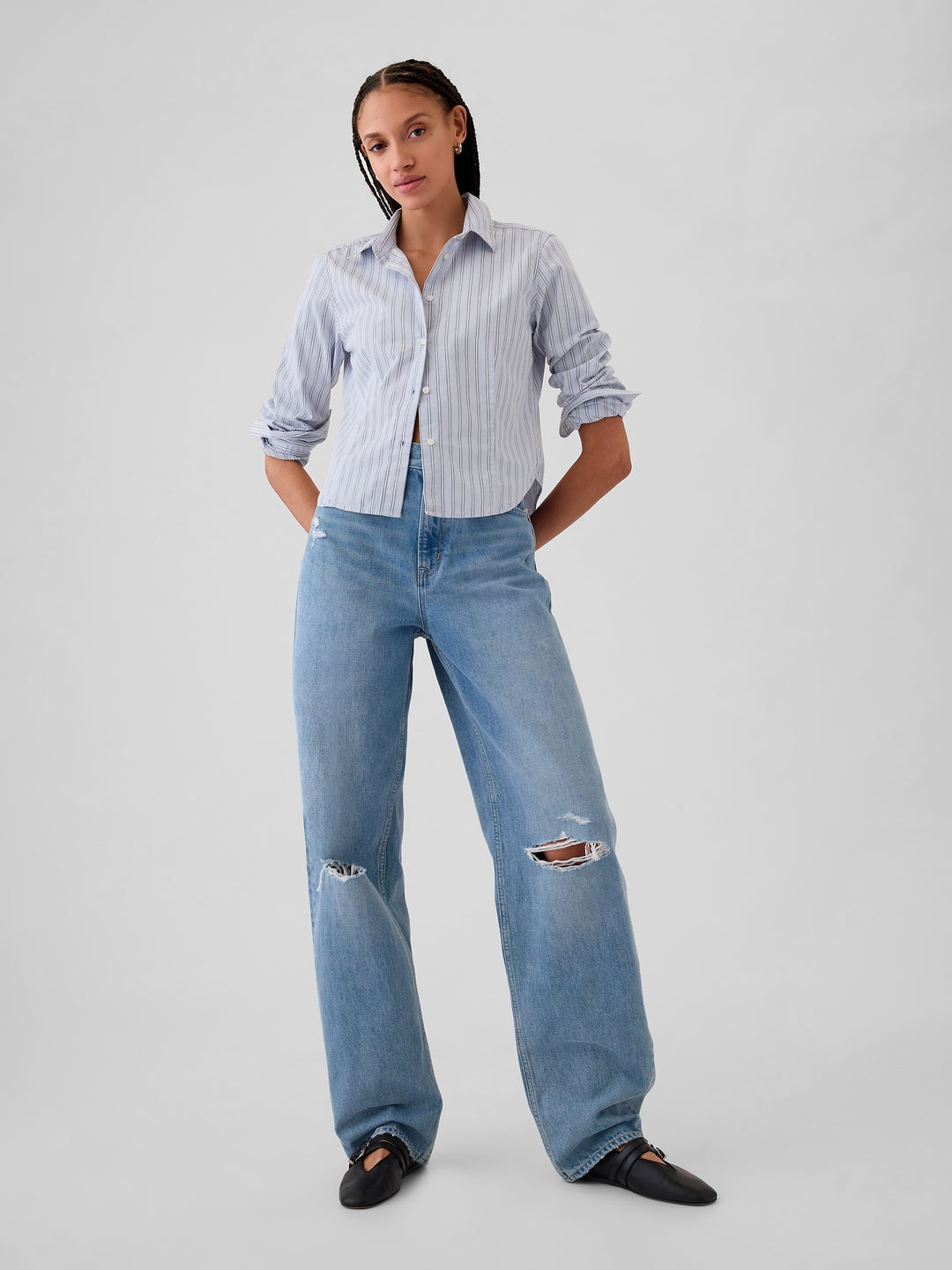 Gap Organic Cotton Cropped Shirt