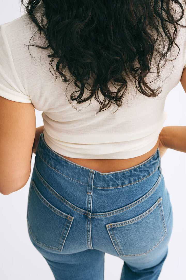 H&M High Rise Slim Straight Ankle Jeans