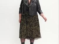 LAURA Melanie Lyne - Embroidered Vegan Leather Jacket