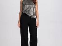 LAURA Olivia Wide-Leg Crystal Detail Pants - Regular