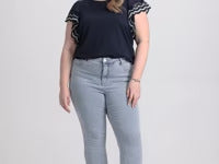 LAURA Stone Embellished Straight-Leg Jeans