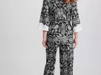 LAURA Olivia Contrast Paisley Wide-Leg Pants